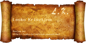 Lesko Krisztina névjegykártya