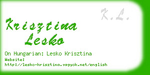 krisztina lesko business card